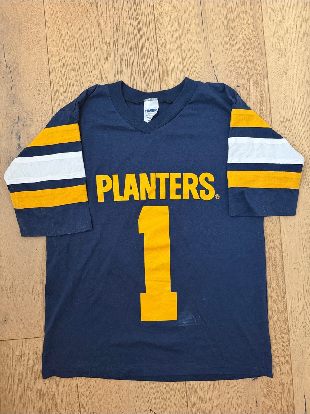 Planters Navy & Gold Number 1 Short Sleeve Jersey Tee